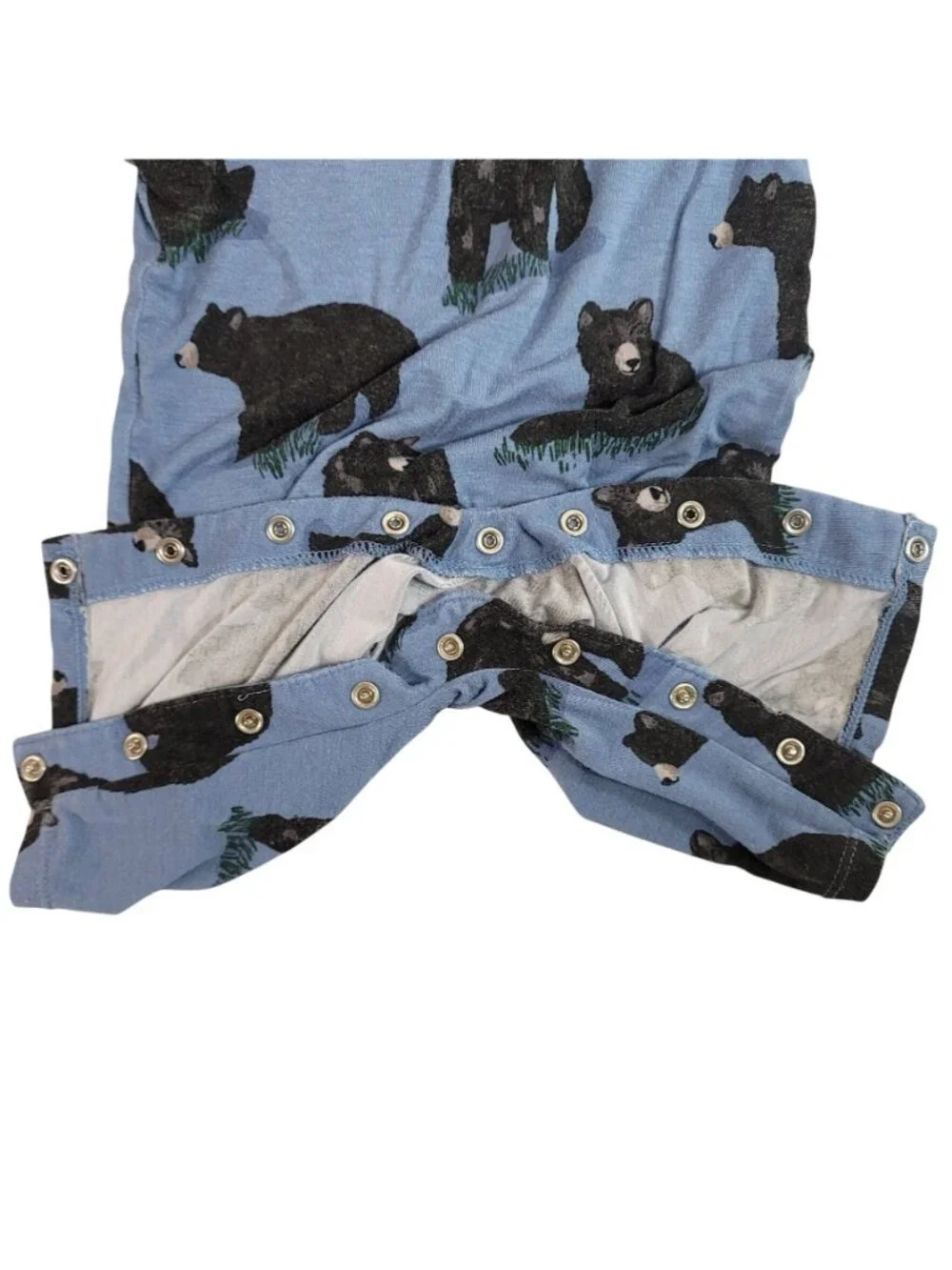 Angel Dear Bears Sleeper Blue Black 3-6M One Piece Snaps Long Sleeve Bamboo